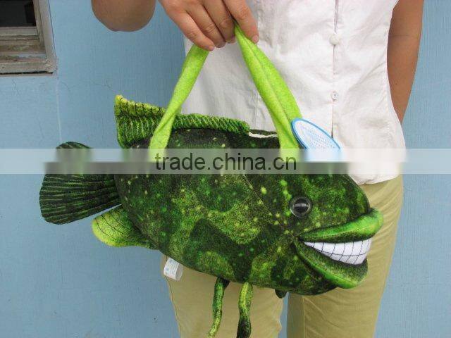 fish shaped plush handbag toy for lady ,children