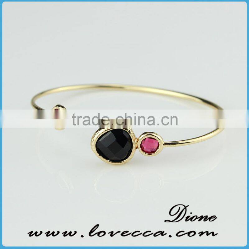Newest 12 Months Personalized Birthstone Bracelet Birthstone Bangle for Women