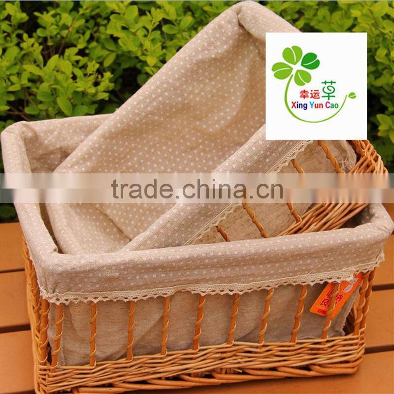 white square wicker basket with liner