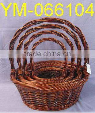 Brwon Willow Gift Basket For Planting Flowers