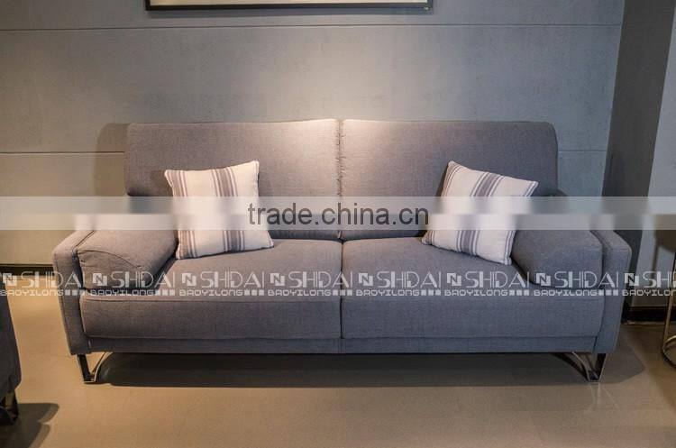Contemporary Light Navy Fabric Upholstery Sofa And Loveseat Set G183-RE