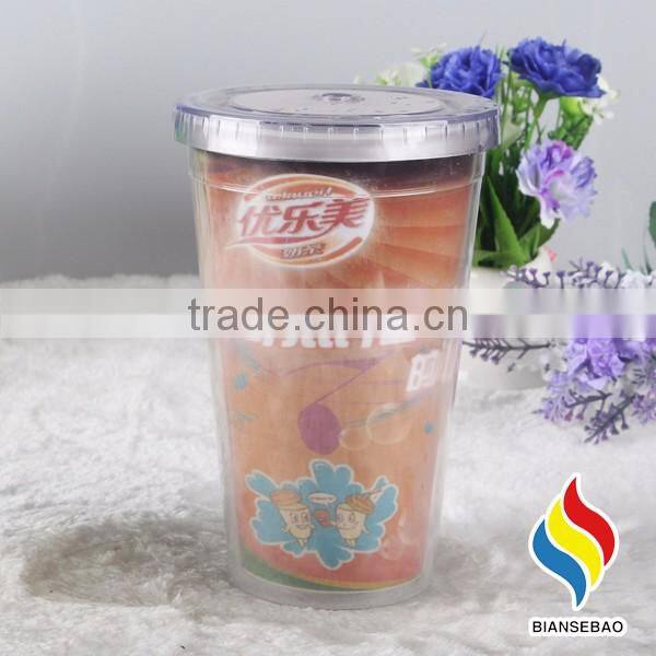 hot sale double wall acrylic tumbler with paper insert