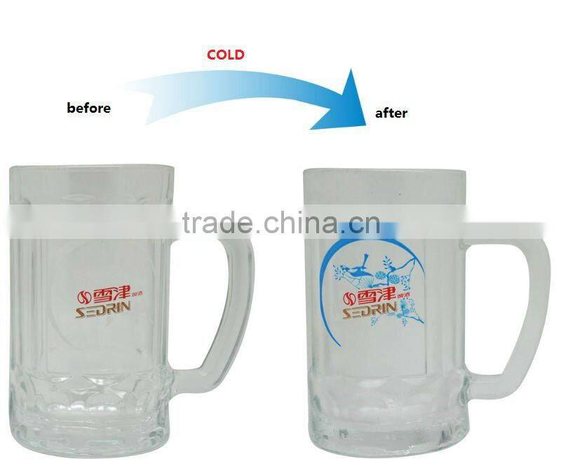 cold senstive color-changing glass mug