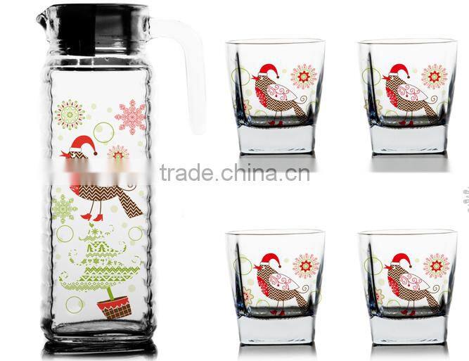 christams halloween 1000ml High quality Glass Juice jug set