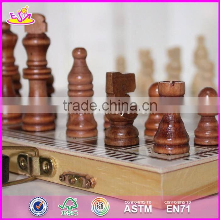 2017 New design educational classic wooden chess game for kids W11A056