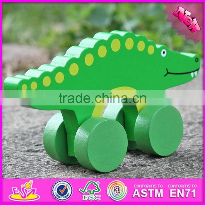 2017 New products kids animal toy wooden crocodile car toy W04A318