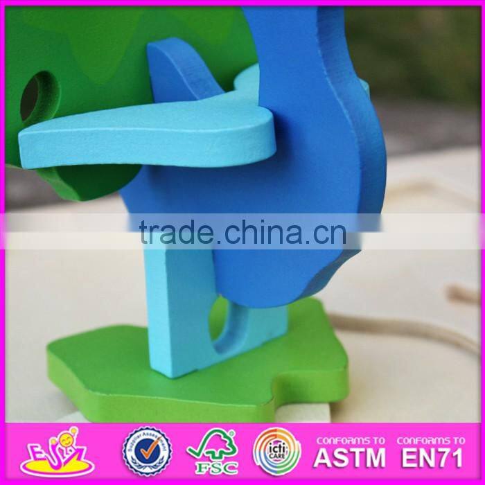 2017 New product funny 3d peacock children wooden puzzle animals W14G040