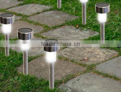 Outdoor Stainless Steel Solar Power 7 Color Changing LED Garden Landscape Path Pathway Lights Lawn Lamp