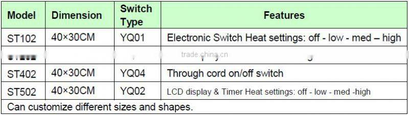 Custom Flexible Electric Heating Pad With 3 Settings CE Certification