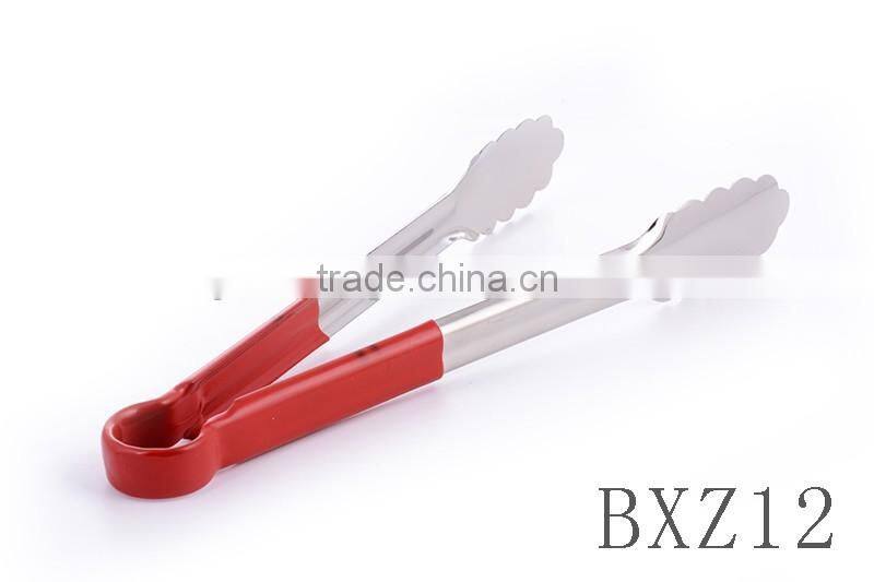 BXZ12 12 inches stainless steel buffet vegetable and fruit serving tong