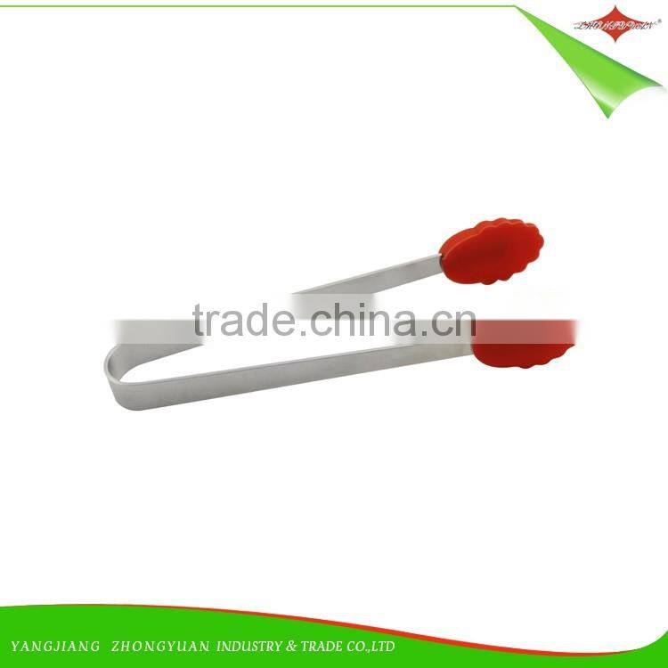 ZY-H2029B Non Stick 5" shell shape silicone food tongs for promotional gift