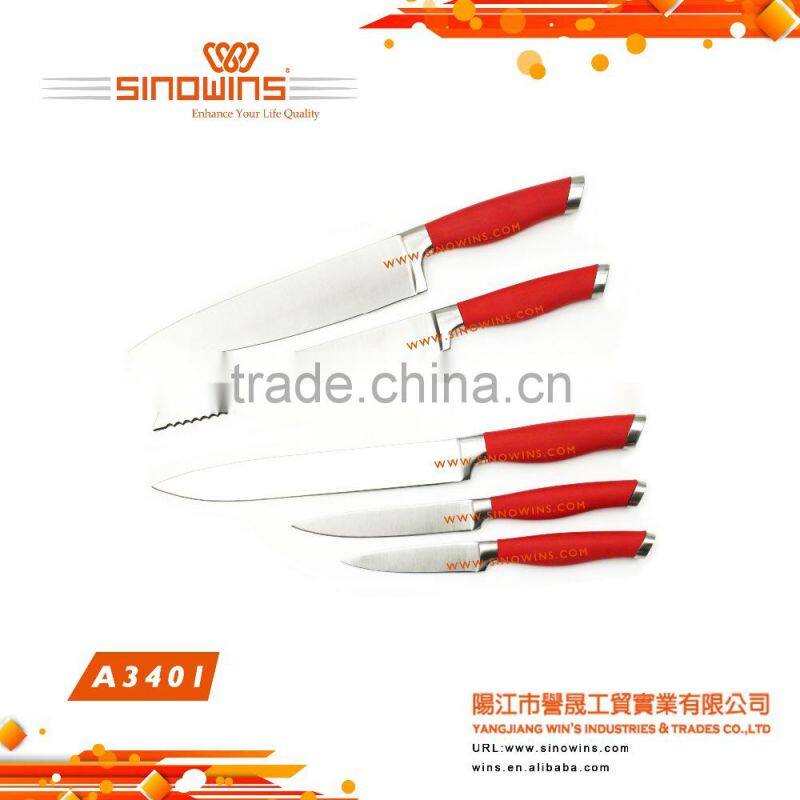 A3341 New design Hot Sale High Quality 6pcs Stainless Steel Knife Set with a Peeler