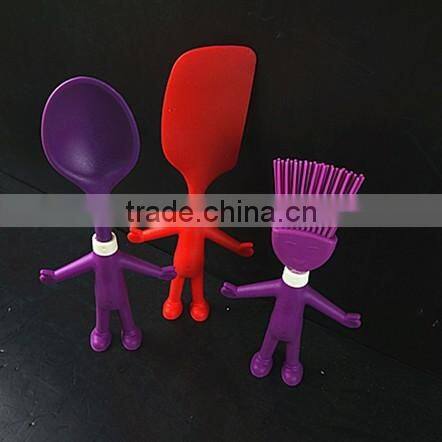 32094 Figure shape Kitchen Tools Short spoon Nylon And Silicone Material