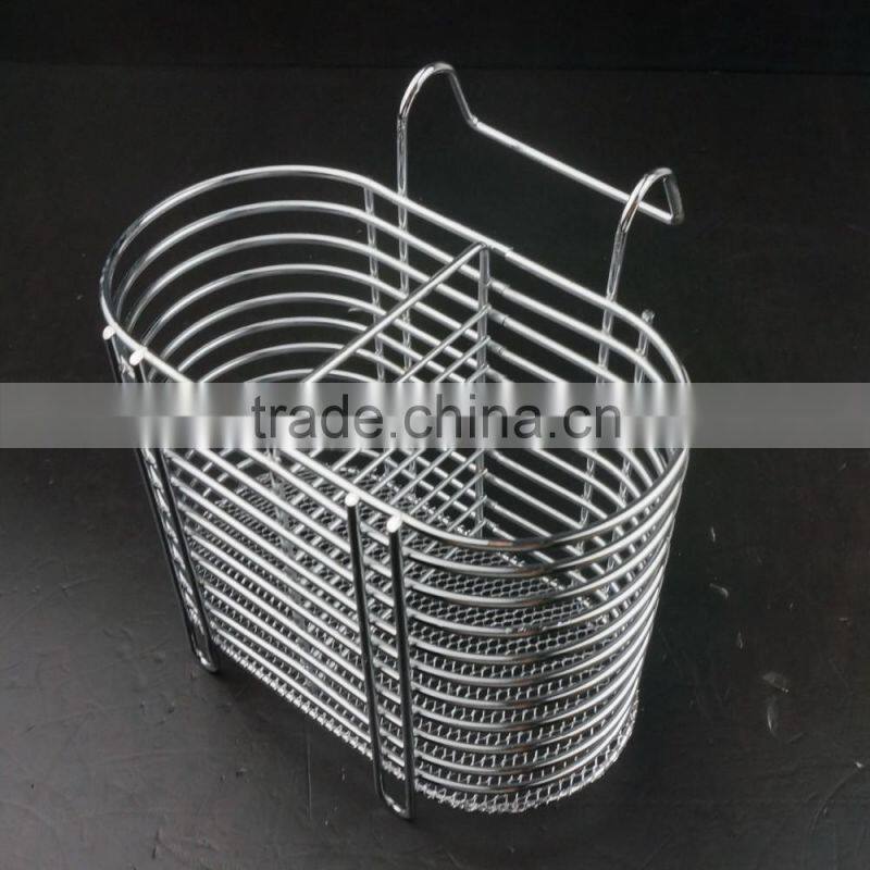 43007 Steel Wire Sink Basket Cutlery Holder Cooking Utensils Storage Kitchen Rack