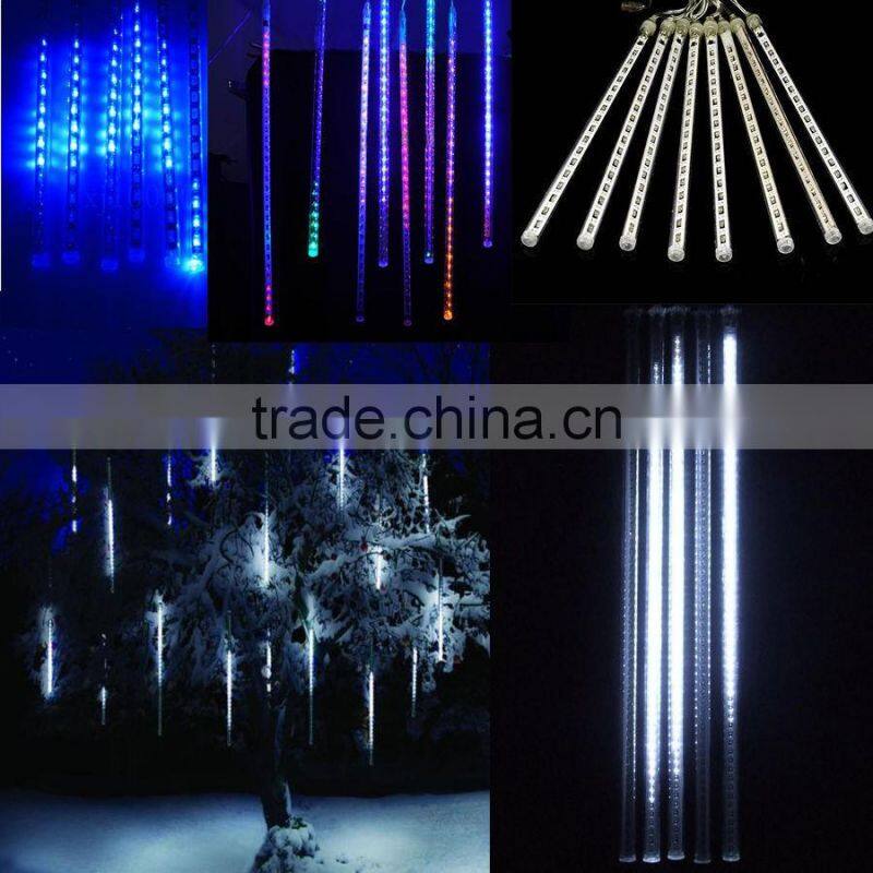 2016 new arrival 50CM 240LED Meteor Shower Rain Tube Christmas Light Wedding Party Garden Xmas String Outdoor Holiday Lighting