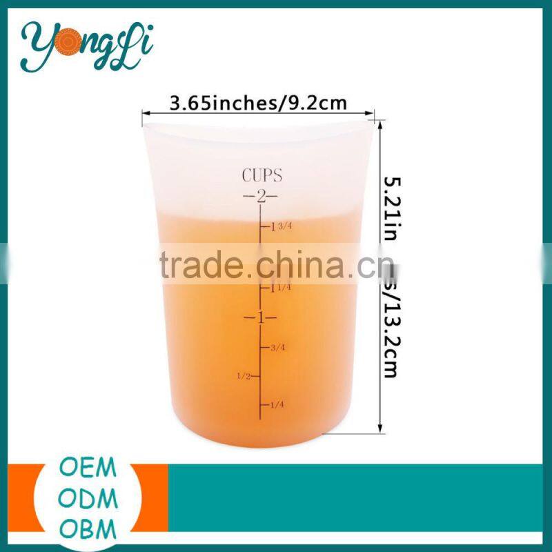 Wholesales Silicone Transparent Measuring Cups for Baking