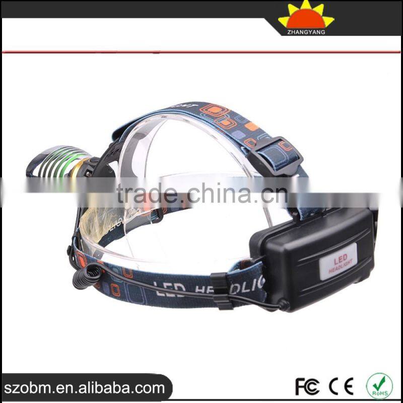 OEM XML-T6 LED 1000 Lumens 3 Mode Zoom Gold ingot shape LED Headlamp