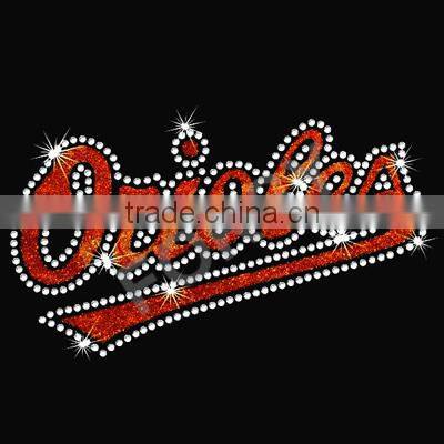 Wholesale Custom Tigers Letters Rhinestone Hotfix Transfers