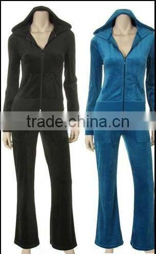 wholesale cheap velvet long sleeve pants zip up plus size track suits for women