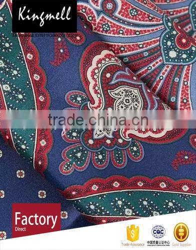 Custom Blue Digital Printed Silk Scarf for Men in Spring and Autumn