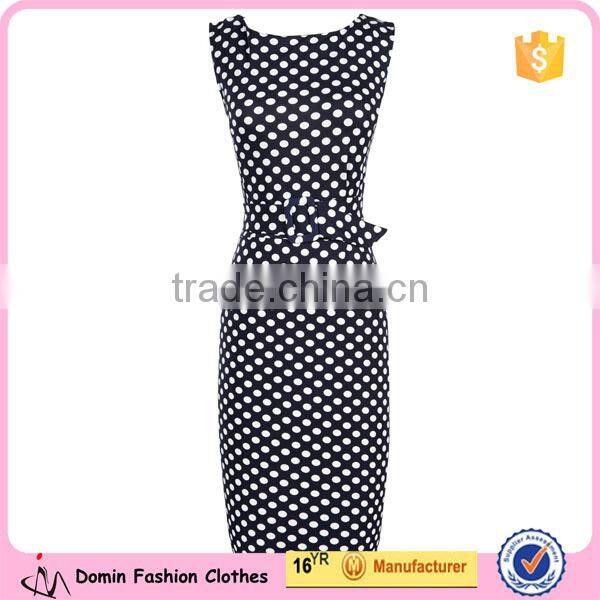 Women's Vintage Pinup Polka Dot Pencil Business Dress