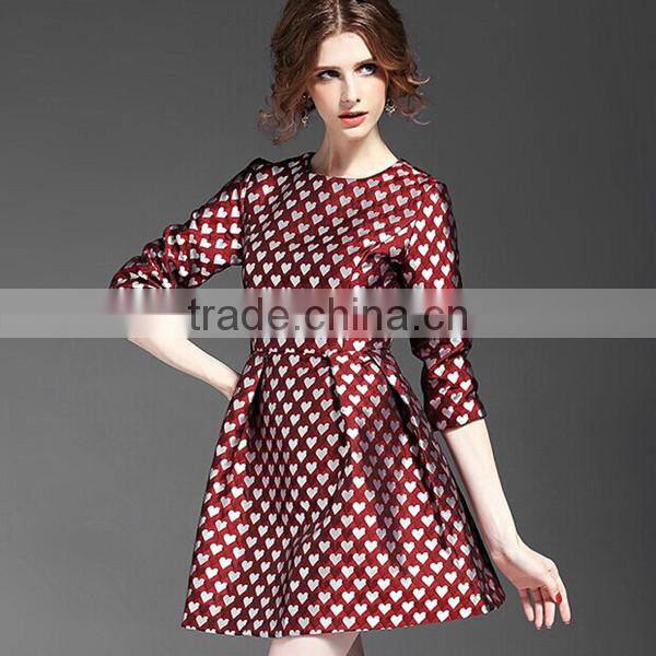 Ladies Fashion European Style Half Sleeve Fit and Flare Short Autumn Dress