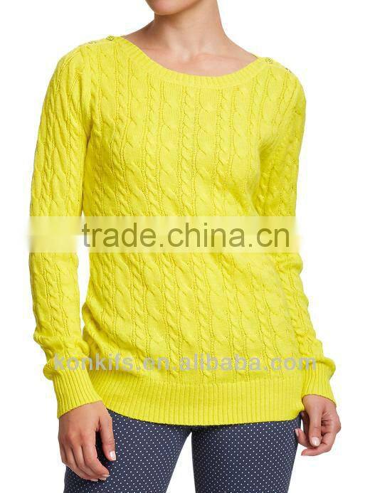 Women's Cable Boat-Neck Sweaters