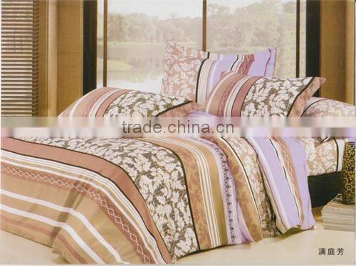 100%polyester digital printed jacquard sun flower diamond velvet bedding set