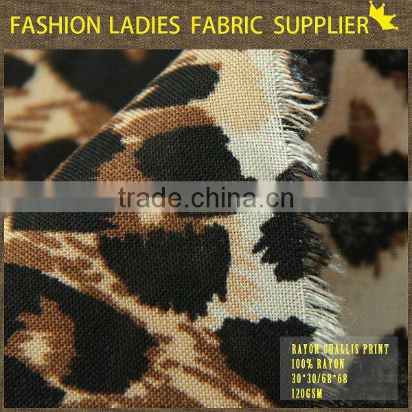 shaoxing cichengtex fashion rayon leopard printed fabric
