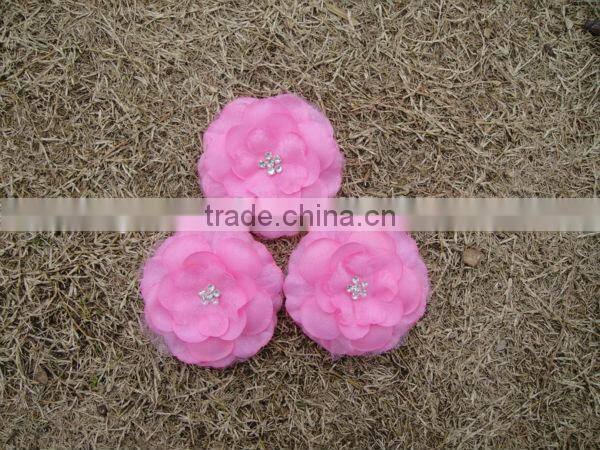 Hot Sale Peony Flower Artifial Flowers Accessory Handmade Artificial Fabric Peony Hair Flowers For Hair Dress Decoration