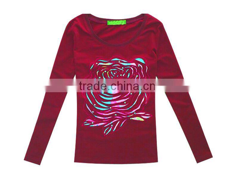 High Quality Wholesale Fashion Casual Long Sleeve T Shirts Wear For Women Custom Printing