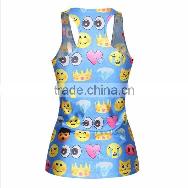 2016 New arrival 100%polyester tops Custom women fitness tank tops sport running singlet