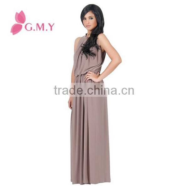 Women's Slimming Key Hole Sleeveless Long Maxi Evening Dress Night Party Cocktail Dress