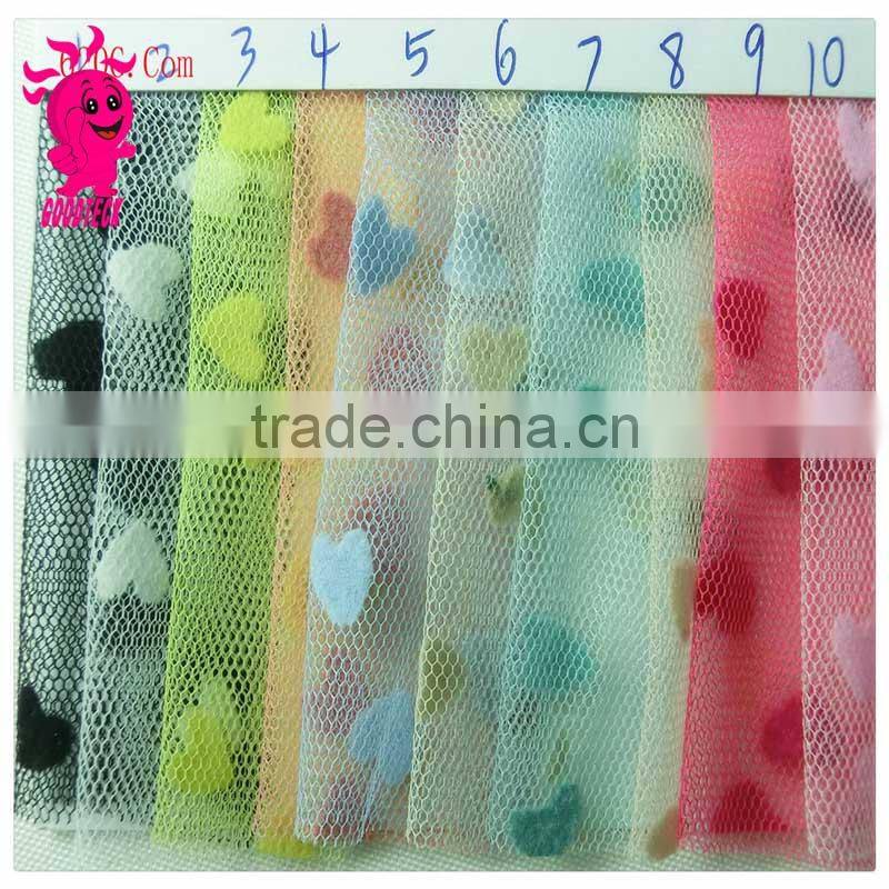 2015 new fashion net lace fabric with Love ,good quality French tulle lace