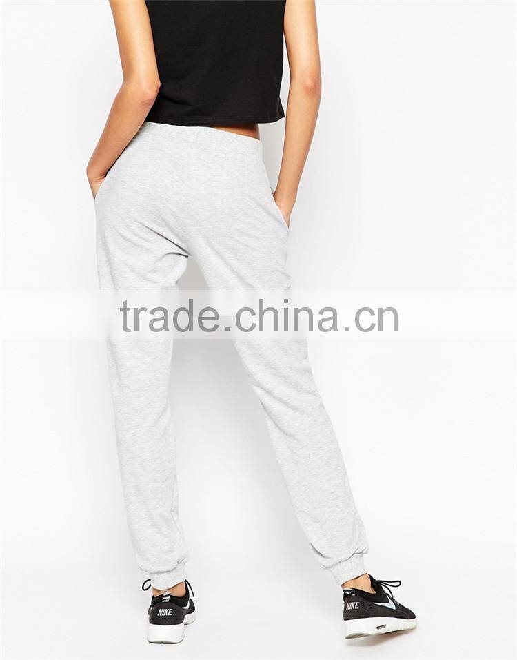 Womens new fashion casual grey jogger sweatpants blank