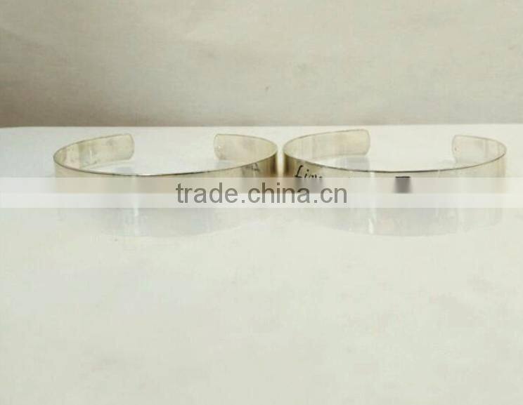 Custom your own logo wide bangle engraved logo cuff bangle for friendship gifts