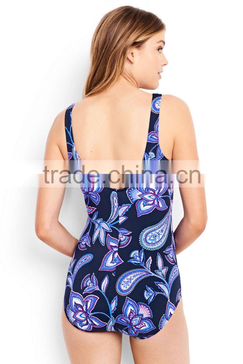 Simply Styled Comfortable Flattering Fit Swimsuit Soft Cup Bra Shapes Smooth Slim Women Swimwear Customizable One Piece Swimsuit