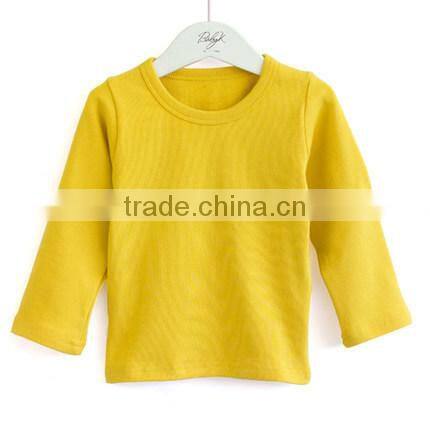 Baby clothing cotton t shirt plain long sleeve kids tshirt high quality t shirt for children