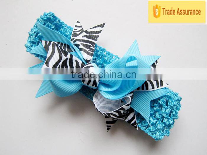 Lovely Baby Girls Knit Headband With Bowknot Hairband Attached Hair