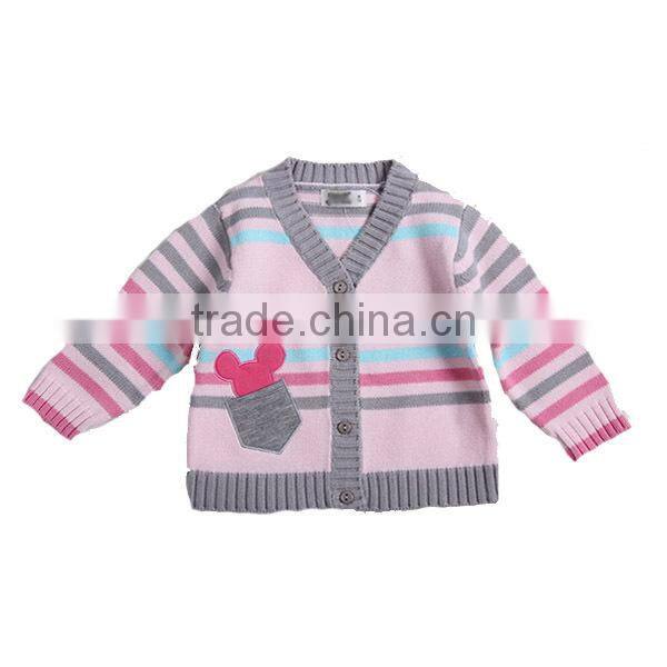 Baby boys V neck sweater stripe knitted children cardigan
