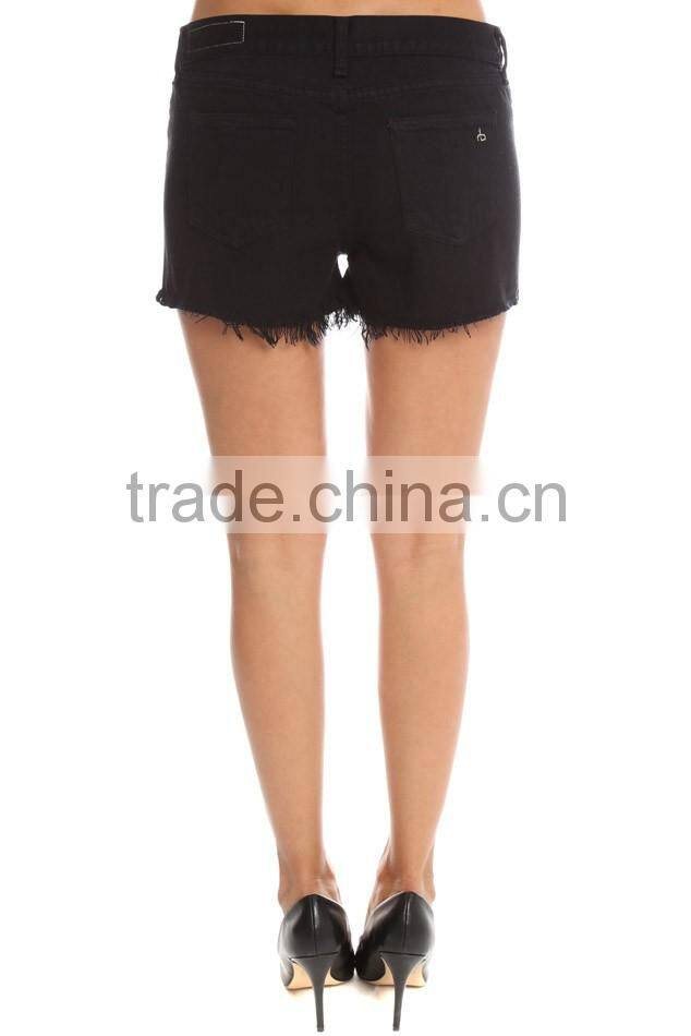2016 boutique damaged denim shorts ,black denim shorts women ,sexy denim shorts for custom and wholesale