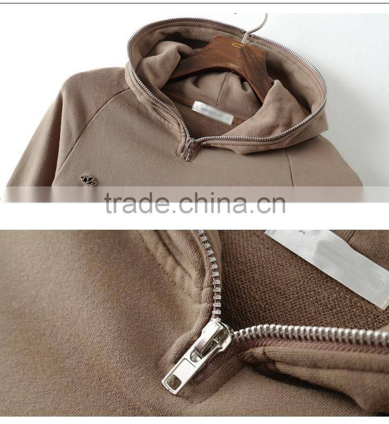 2017 custom mens blank french terry ripped full zip distressed sweatshirts hoodie