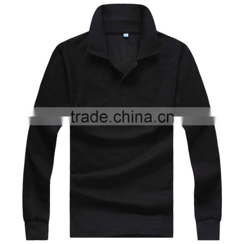 Custom Logo Cheap Wholesale Price Long Sleeve Cotton Blend Polo Shirt