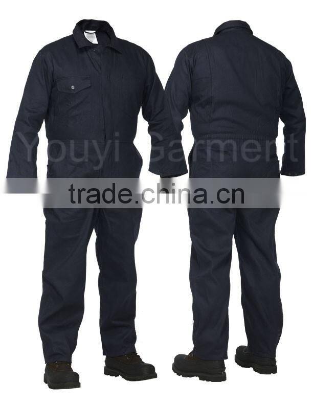 excellent safe black colour 100 cotton flame retardant coverall for oil and gas