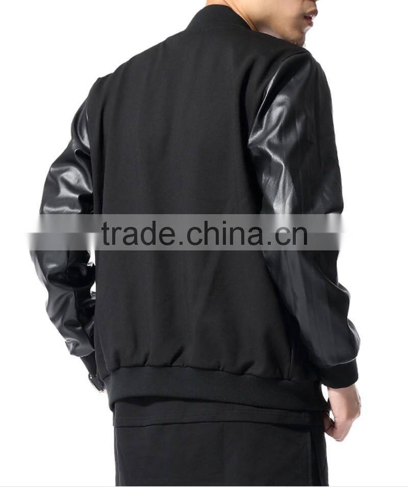 Customized Men's/Women's PU leather sleeves Jacket T13358