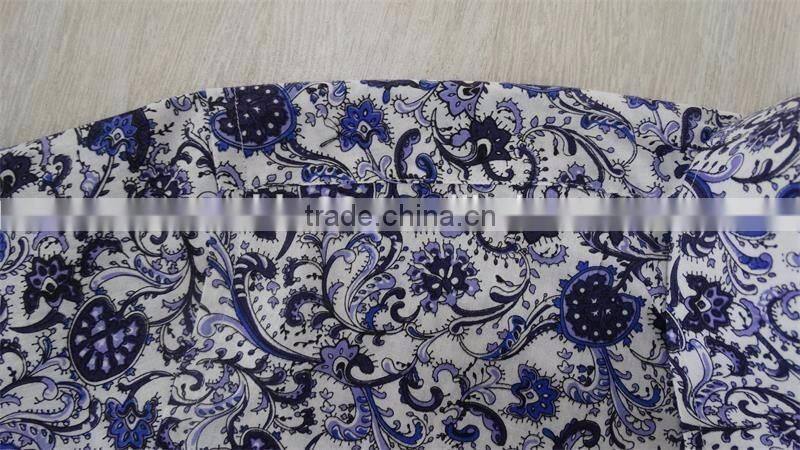 100% cotton material new pattern printing custom Hawaiian shirts for men 2017