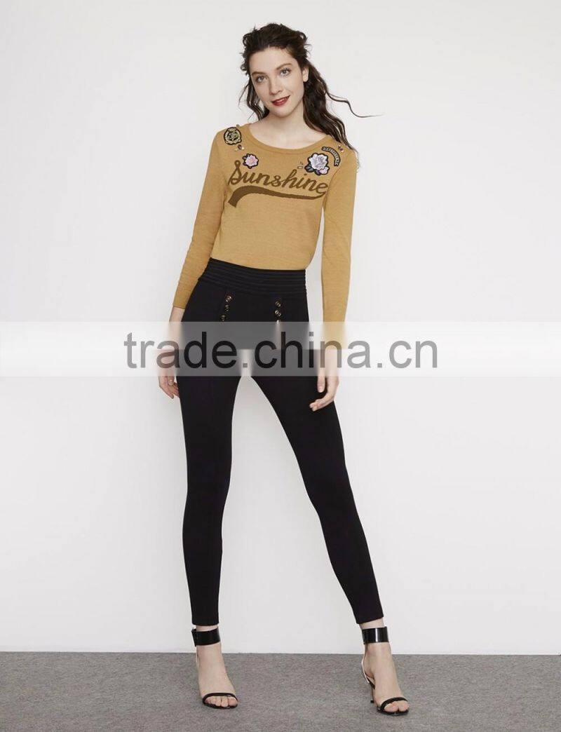 Hot Sale Girl's Embroidery Pattern Knitted Sweater Designs Pullover