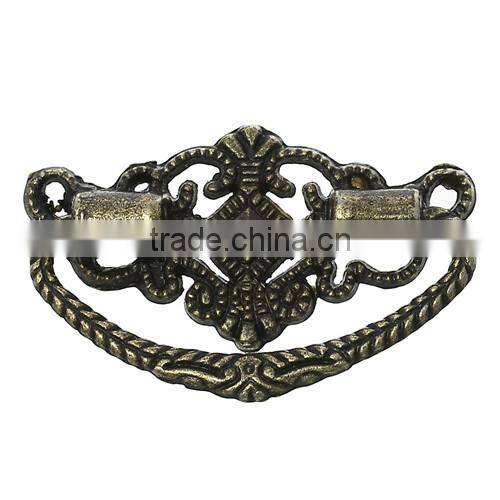 Antique Bronze Hollow Irregular Jewelry Wooden Box Pull Handle Knobs 48.0mmx24.0mm