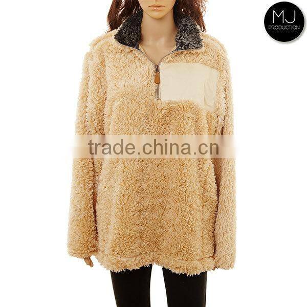 Wholesale Stylish Monogrammed Cozy Sherpa Pullover