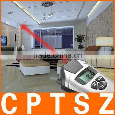 High precision ultrasonic distance meter with laser pointer and calculator